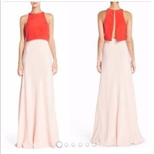 Jill Jill Stuart Colorblock Crepe Gown, Size 2